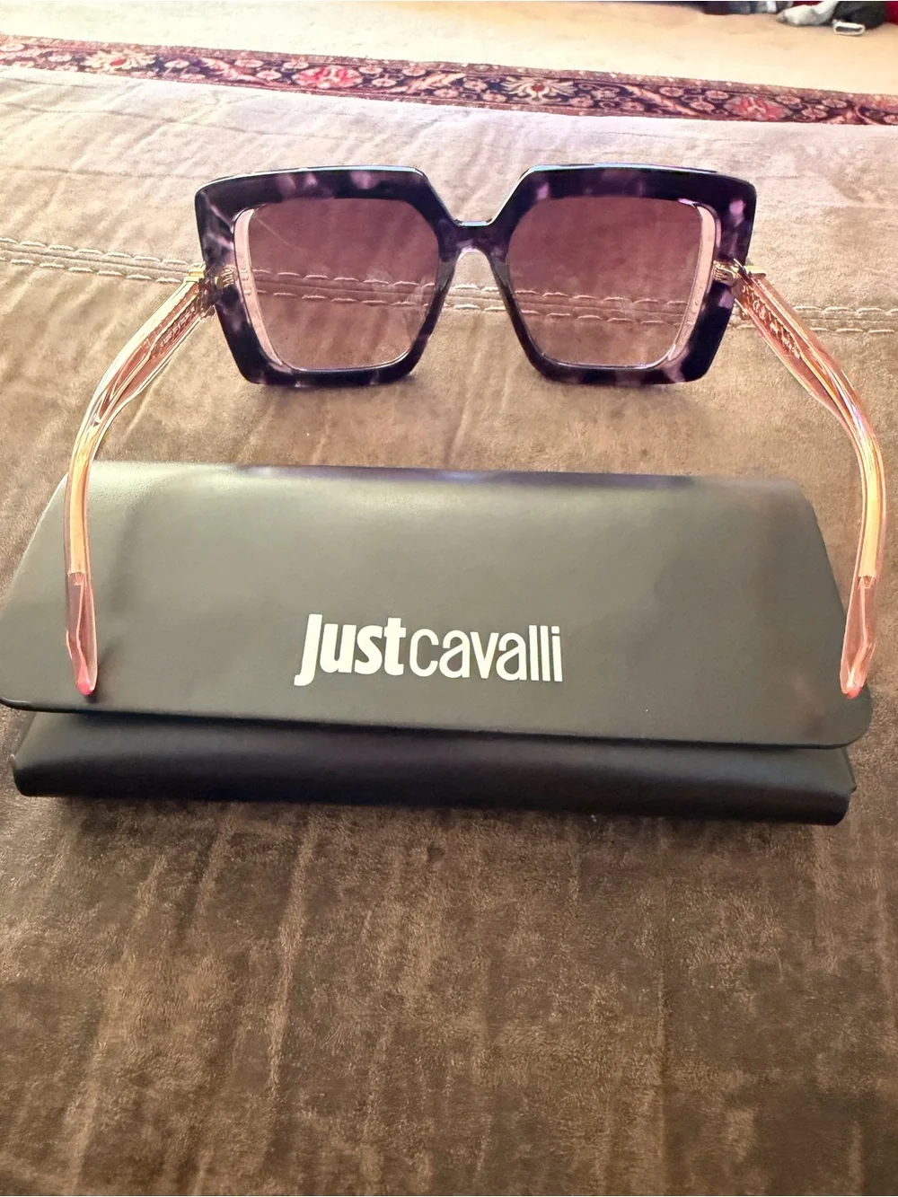 Just Cavalli Purple Tortoise Frame Sunglasses with Pink Temples